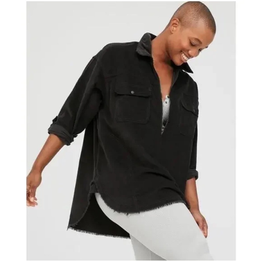 Aerie Offline‎ Corduroy Oversized Quarter Zip Pullover Shacket NWT Size Small